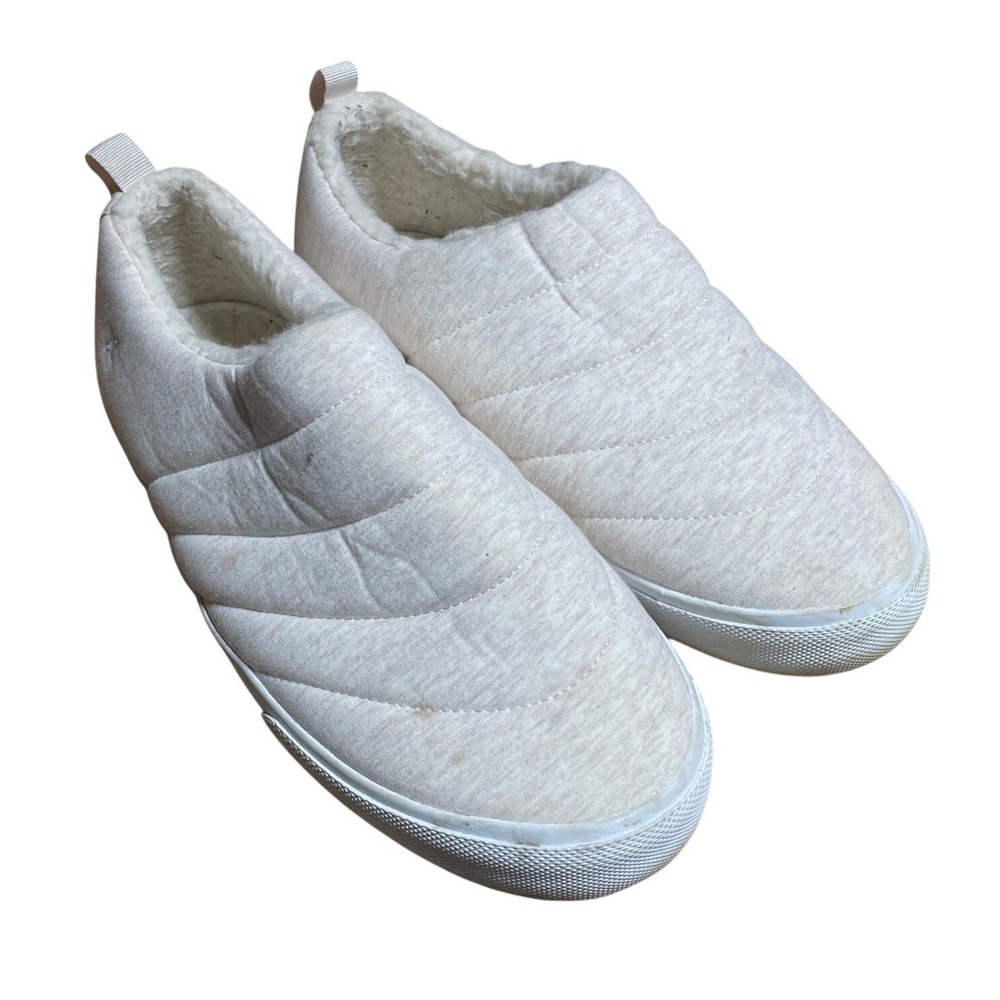Hurley Men's Quilted Sherpa Lined Slip On Clogs Slippers Shoes Cream Size 10